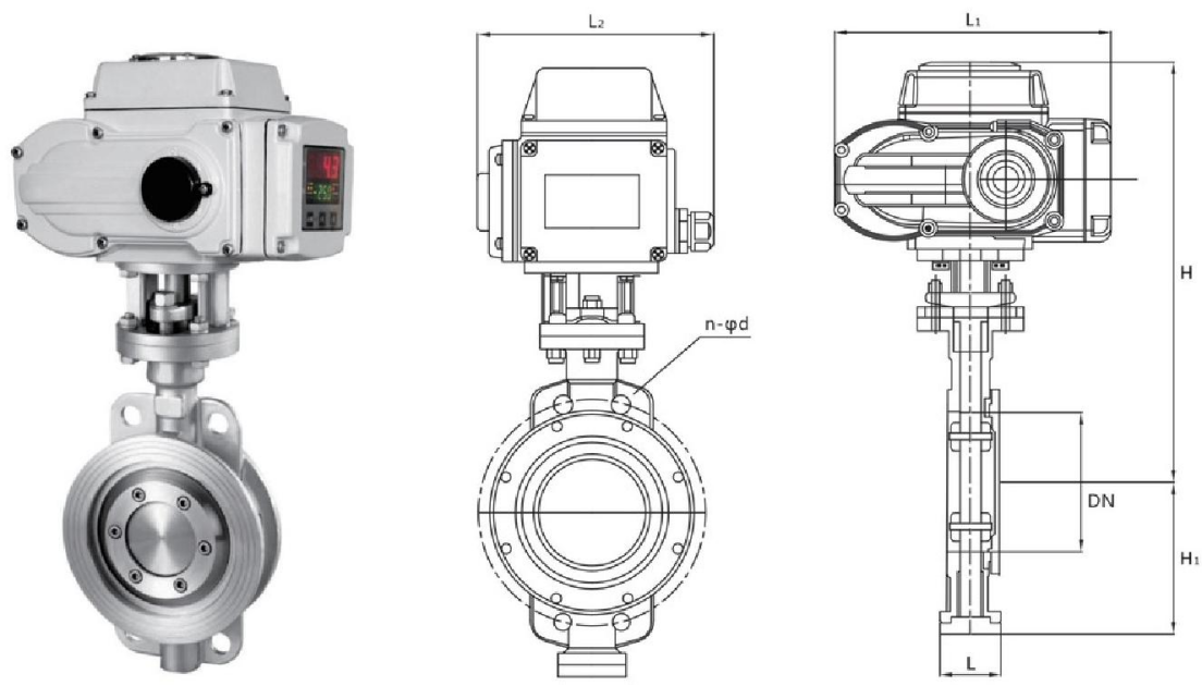 HLD973H-16P 电动对夹式硬密封蝶阀